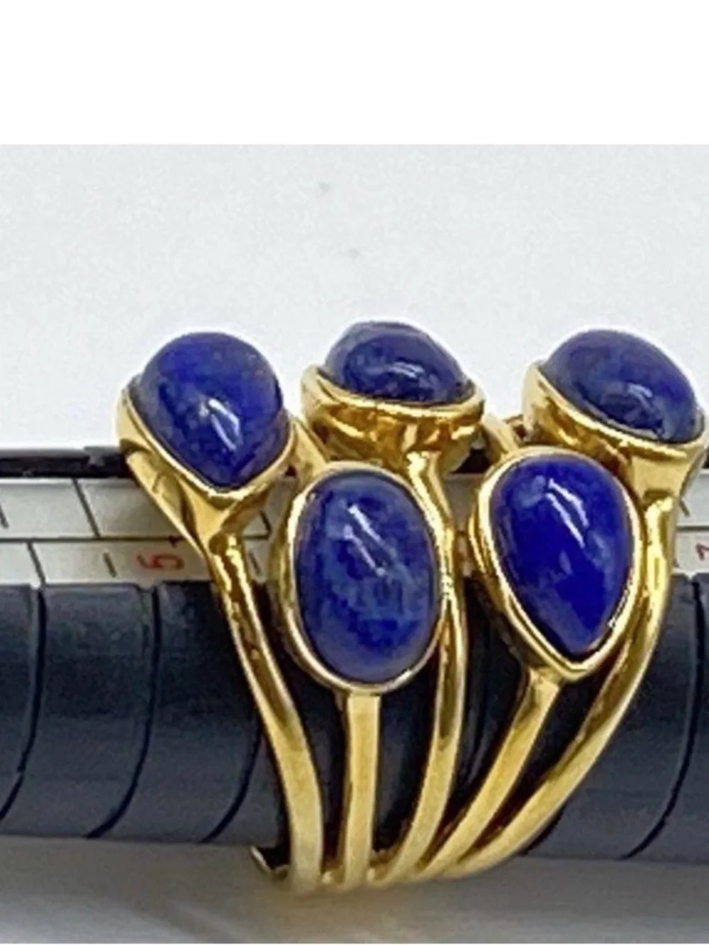 Stella and Dot Lapis Lazuli Gold Tone Adjustable Ring -